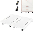 Furniture Dolly,Moving Dolly 4 Wheels Heavy Duty,16in-11in 500lbs Capacity,Furniture Movers Dollys with Wheels,4 Wheels Small Flat Dolly Cart, 2 Pack, White