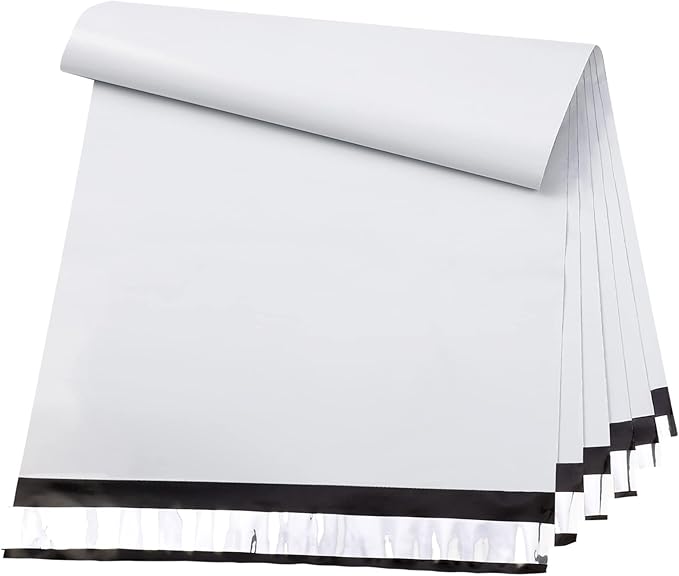 Metronic Poly Mailers 19x24 Inch 100 Pcs | Large Shipping Bags for Clothing, Small Business | Strong Thick Mailing Bags with Self Adhesive | Waterproof and Tear-Proof Large Package Bags in White