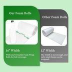 Moving Supplies, Foam Wrap Roll 16" Wide x 80' Length, For Protecting Fragile Articles,Furniture,Transportation Packing,Stuffing of Carton,with 30 Fragile Stickers