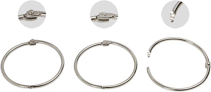 30Pcs Metal Binding Binder Rings Heavy Duty Document Rings for Binders Notebooks Journal School Office Accessories Binder Clips