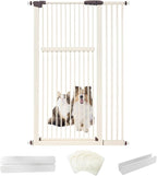 Lumizone Extra Tall Pet Gate 55.12" High Pressure Mounted 38.39"-42.51" Extra Wide (9 Sizes) 1.37" Gap for Cat Dog Stairs Doorway Hallway No Drilling Auto-Close (38.39"-42.51" W, Cream White)