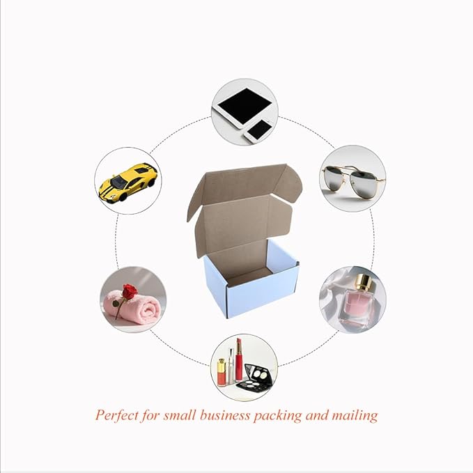 Shipping Boxes Corrugated Cardboard Mailer Boxes Literature Mailer for Packaging Small Business Craft Gifts Giving Products (White, 6x4x3)