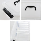 Sandmovie 6 Quart Clear Plastic Storage Bins with Lids, 6 Packs