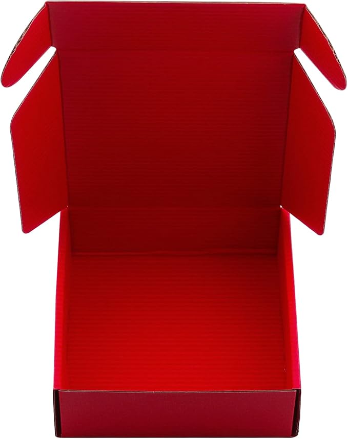 Cardboard Boxes Shipping Boxes,15 Pack Recyclable Corrugated Cardboard Box Small Mailing Storage Gift Boxes for Shipping, Mailing, Gifts Packaging, 6x6x2" (Red)
