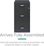 Scranton & Co 3-Drawer Contemporary Metal Filing Cabinet in Charcoal