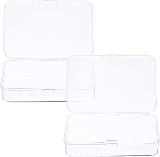 HARFINGTON 2pcs Component Storage Box 3.35" PP Electronic Organizer Box with Cover Hardware Containers Tools Boxes for Small Accessories