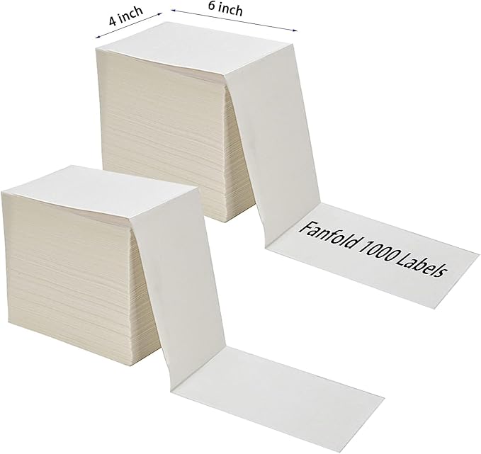 4”x6” Thermal Labels 2000 Labels, Shipping Label Thermal Paper for Thermal Printers Zebra & Rollo (2 Packs of 1000)