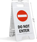 SmartSign 25 x 12 inch “Do Not Enter” Two-Sided Folding Floor Sign, Digitally Printed Plastic, Red, Black & White