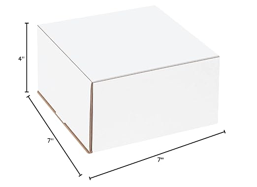 Box USA BM774 7"L x 7"W x 4"H, White (Pack of 50)