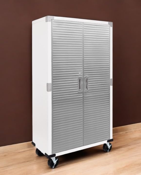 Heavy Duty Storage Solid Stainless Steel Cabinet with Lockable, Adjustable Shelf, Metal Garage Organizer (White, 36" W x 18" D x 72" H)