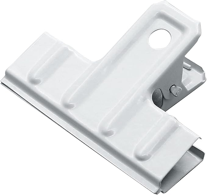 Coideal White Bull Clips Thickened - 10 Pack 3 Inch Long Large Metal Binder Paper Clips Clamps for Food Bags, Office & Home Kitchen (77 mm)