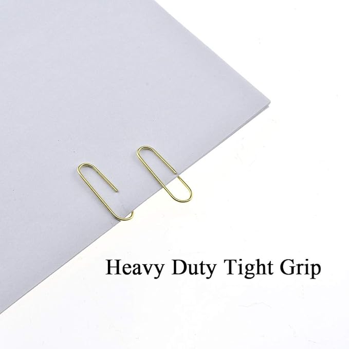 HAHIYO Paper Clips Sturdy 1.1 inches Length 300 Pack Paperclips Heavy Duty Tight Grip Rust Proof Reusable Metal Bright Rose Gold for Home Office School