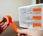 ChromaLabel 1 Inch Clean Remove Color Code Tape, 500 Inch Roll, Fluorescent Red-Orange