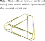 HAHIYO Paper Clips Sturdy 4 inches Length 14 Pack Paperclips Heavy Duty Tight Grip Rust Proof Reusable Metal Bright Gold for Home Office School