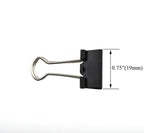 HAHIYO Binder Clips Paper Clamps Spring Steel Sturdy Small 0.75 inches Width 0.28 Inch Capacity No Sharp Edges Heavy Duty Tight Grip Reusable Black Metal Bright Finish for Home Office School 30 Pack