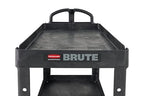 Rubbermaid Commercial Products 2-Shelf Utility/Service Cart, Medium, Black, Lipped Shelves, Ergonomic Handle, 500 Lbs Capacity, forfor Warehouse/Garage/Cleaning/Manufacturing