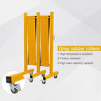 GYMTIME Metal Expandable Barricade, Safety Barrier with Casters, Retractable Traffic Fence, Mobile Temporary Folding Security Gate for Outdoor, Shopping Mall, 23 Feet, Yellow and Black