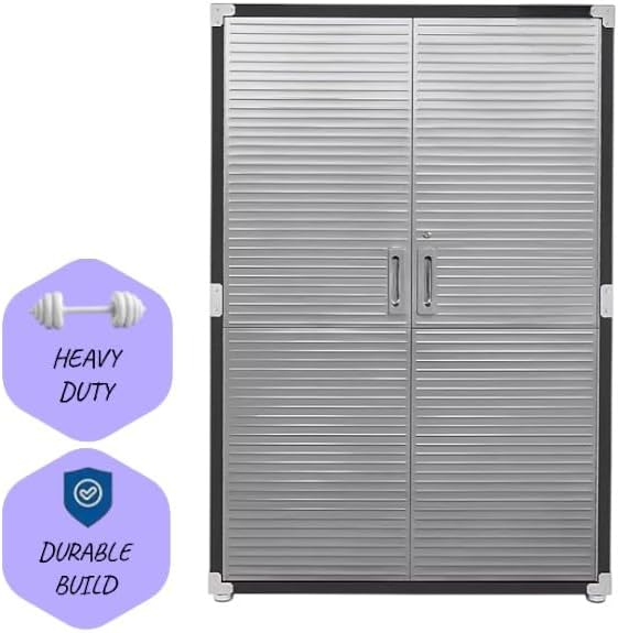 Heavy Duty Storage Solid Stainless Steel Cabinet with Lockable, Adjustable Shelf, Metal Garage Organizer (Graphite, 48" W x 24" D x 72" H)
