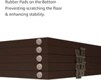 unipaws 24”H Free Standing Pet Gate for Dogs and Cats, Wooden Dog Gates for Doorway, Stairs, Dog Room Divider, Step Over Foldable Pet Fence for The House, Expandable Barrier, Indoor Use, Espresso