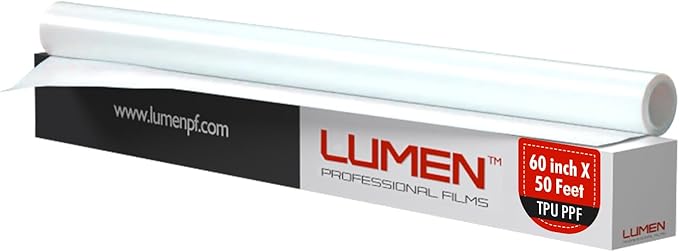 Lumen Standard PPF Film for Car - 60" x 50' Durable TPU, Self-Healing, UV Resistant, Clear Paint Protection Film for Cars, Universal Fit, Cost-Effective Solution