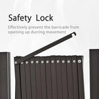 GYMTIME Metal Expandable Barricade, Portable Safety Barrier with Casters, Mobile Folding Security Gate, Adjustable Traffic Temporary Fence, 11.5 Feet, 61 Inch High, Brown