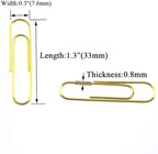 HAHIYO Paper Clips Sturdy 1.3 inches Length 180 Pack Paperclips Heavy Duty Tight Grip Rust Proof Reusable Metal Bright Gold for Home Office School