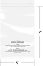 iMailer - 500 Pcs - 6" x 9", Suffocation Warning Self Seal Clear Plastic Poly Bags 1.6 Mil for A7 A8 A9 Cards & Envelopes, Bakery, Cookies, Candies-Permanent Glue