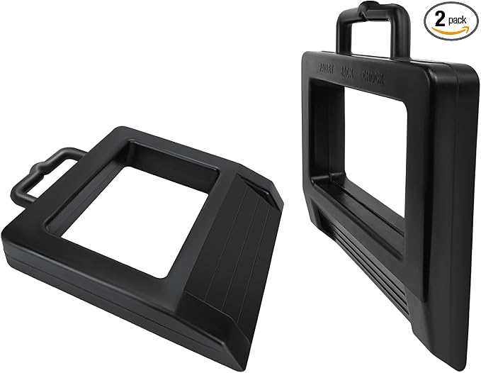 ROBLOCK 2 Pack Rubber Pallet Jack Chock Heavy Duty Wheel Chock, Pallet Jack Stopper for Truck 14.2" Length x 11.2" Width x 2" Height (Black)