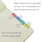 HAHIYO Binder Clips Paper Clamps Spring Steel Sturdy Small 0.75 inches Width 0.2 Inch Capacity No Sharp Edges Heavy Duty Tight Grip Reusable Color Metal Bright Finish for Home Office School 30 Pack