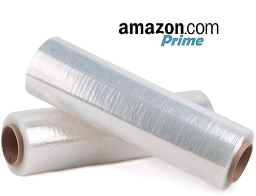 APQ 4 Rolls of Blown Hand Stretch Film 18" x 2000'. Clear Hand Stretch Wrap, 60 Gauge. Tear Resistant Residue Free Film for Moving, Shipping, Wrapping. Industrial Grade Pallet Shrink Wrap Film.