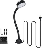 20W LED Work Light with Flexible Gooseneck, 2000 Lumens 6500K 110V US Plug, Screw Holder Base, LED Machine Lathe Light for Work Bench, Sewing Machine, Lathe Workbenches