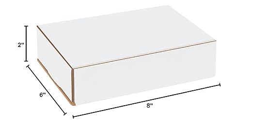 Box USA BM862 8"L x 6"W x 2"H, White (Pack of 50)