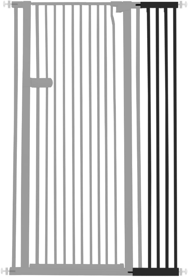 Lumizone Extra Tall Cat Gate Extension Kit 61.02" High Pressure Mounted 2025 New 8.27" Extra Wide 1.37" Gap No Drilling Tall Pet Gate for Dogs (Black, 61.02" H x 8.27" W, Extension)