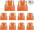 Economy High Visibility All Mesh Vest, Orange, Large, 10 PacK