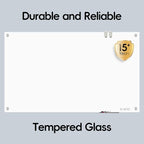 Glass Whiteboard - Glass Dry Erase Board 36" x 24" Magnetic Pure White Board Glass Writing Board White Boards for Walls Wall Office Home