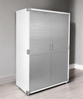 Heavy Duty Storage Solid Stainless Steel Cabinet with Lockable, Adjustable Shelf, Metal Garage Organizer (White, 48" W x 24" D x 72" H)