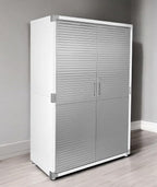 Heavy Duty Storage Solid Stainless Steel Cabinet with Lockable, Adjustable Shelf, Metal Garage Organizer (White, 48" W x 24" D x 72" H)
