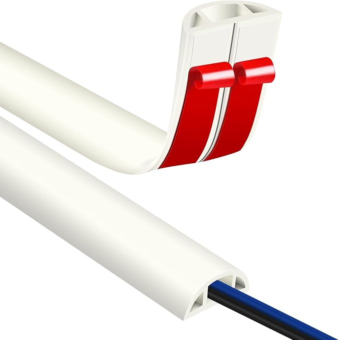 Floor Cord Covers for Wires 3.3FT Cable Hider Wire Cover Self Adhesive Cord Hider Floor for Offices, Homes, Workshops, Warehouses Cable Cavity 0.39" W x 0.27" H
