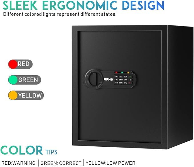 RPNB Deluxe Safe and Lock Box,Digital Keypad Safe Box,Steel Alloy Small Safes, Keypad Lock,Perfect for Home Office Hotel Business Jewelry Cash Use Storage,1.52 Cubic Feet