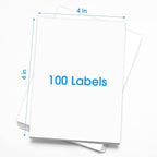 MaxGear 4x6 inch Shipping Address Labels,for Inkjet or Laser Printer, USPS Postal Mailing Shipping Labels, Matte White Paper Sheets, Permanent Strong Adhesive, Dries Quickly, 100 Pcs