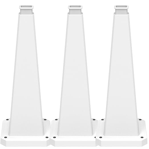 BESEA 3 Pack 28" Bright White Traffic Safety Cones with Weighted Base, High-Visibility Parking Cones for Driveways, Business Parking Lots, Garages, Indoor/Outdoor Use