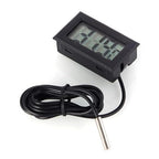 Black Digital LCD Thermometer Temperature Monitor with External Probe for Fridge Freezer Refrigerator Aquarium -Fahrenheit (10pcs)