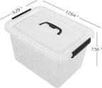 Sandmovie 12 Quart Clear Plastic Latching Storage Box, 6 Packs
