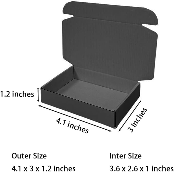 50 Pcs Mini Size Shipping Boxes for Small Business Cardboard Corrugated Mailer Boxes for Shipping Packaging Holidays Craft Gifts Giving Products (Dark Gray, 4.1 x 3 x 1.2")