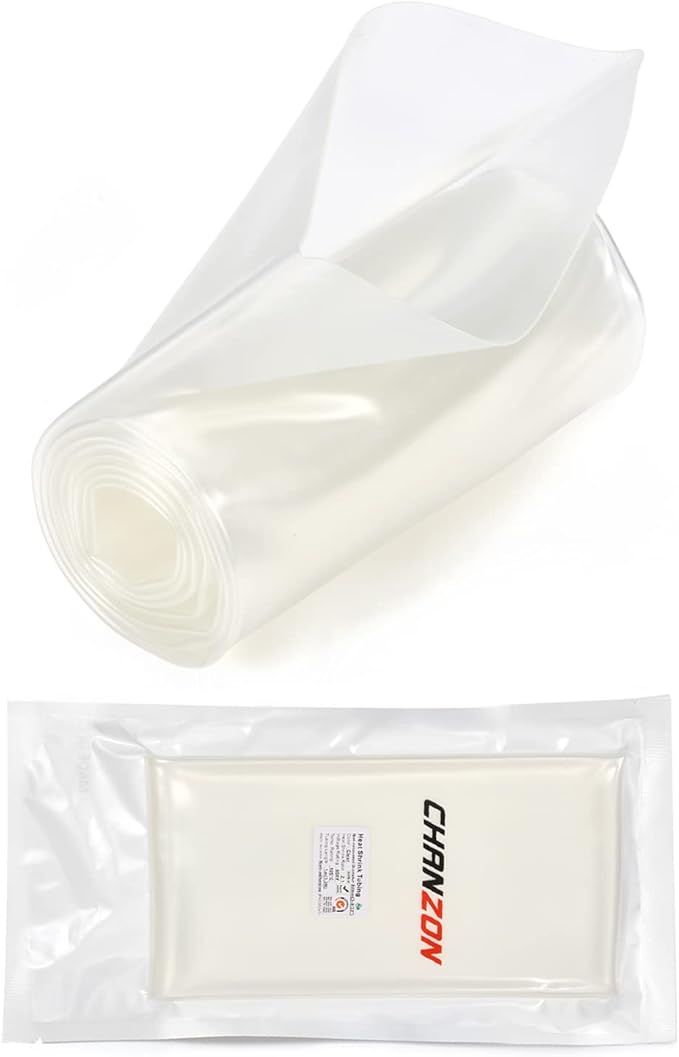 Chanzon 2:1 Ratio 3-5/32" (80mm) Heat Shrink Tubing 3.3Ft Roll (1M Total Length) Clear/Transparent Polyolefin Sleeving Wrap Shrinking 2 to 1 1pcs