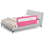 BABY JOY Bed Rails for Toddlers, 59'' Extra Long, Swing Down Bed Guard w/Safety Straps, Folding Baby Bedrail for Kids Twin, Double, Full Size Queen & King Mattress (Pink, 59-Inch)