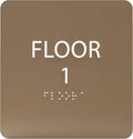 Modern Olive ADA Floor 1 Sign with Braille – Made from Durable Acrylic and Ready to Mount