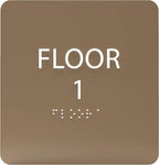 Modern Olive ADA Floor 1 Sign with Braille – Made from Durable Acrylic and Ready to Mount