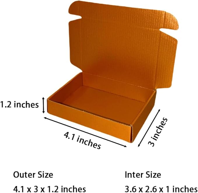 50 Pcs Mini Size Shipping Boxes for Small Business Cardboard Corrugated Mailer Boxes for Shipping Packaging Holidays Craft Gifts Giving Products (Copper, 4.1 x 3 x 1.2")