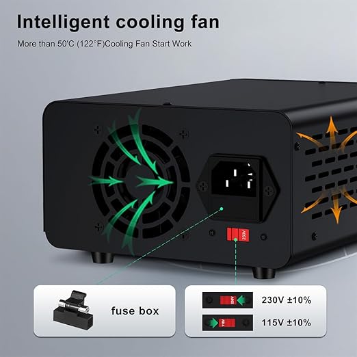 DC Power Supply Variable, 30V 10A Adjustable Switching Regulated Bench Power Supplies with Memory Preset/Locking Key/OCP Protection/Output/USB Fast Charging /4-Digit LED Display